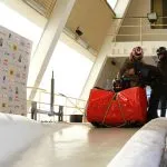 Bobsleigh preparing to slide down