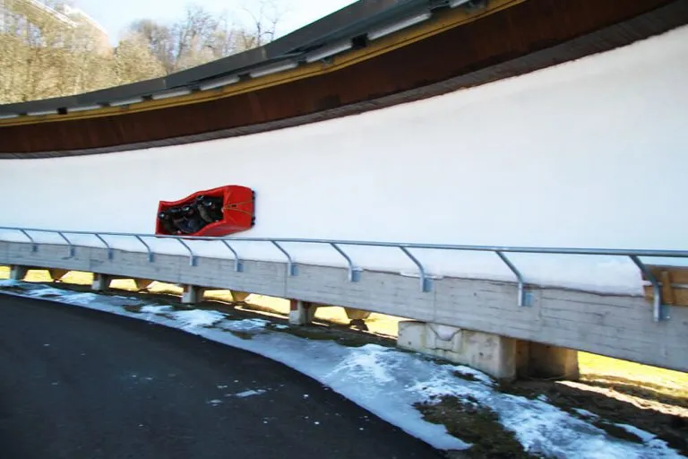 Bobsleigh ride on the olympic track