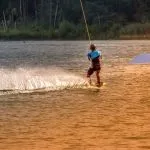 Wakeboarding sunset