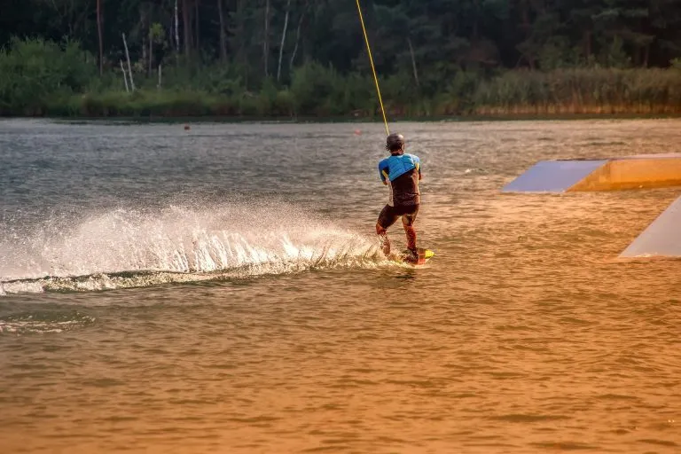 Wakeboarding sunset